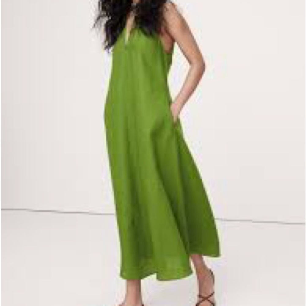 Banana Republic Pauline Midi Dress Palm Green